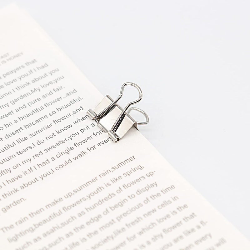 YCVIORING Silver Binder Clips, Mini Paper Clip, Small Paper Clamps 15mm (5/8 inch), 100 Pack Micro Size Office Clips for Home School and Business (Silver) - Image 2